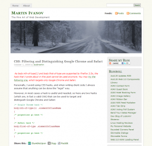CSS- Filtering and Distinguishing Google Chrome and Safari « Martin Ivanov CSS- Filtering and Distinguishing Google Chrome and Safari « Martin Ivanov